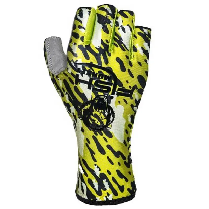 Fish Monkey Half-Finger Guide Gloves – School’N Bass Pattern, Size 2Xl 1