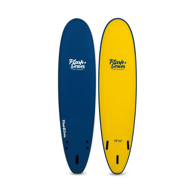 Flash Series Soft Top Surfboard – 8'0" Navy & Yellow 1