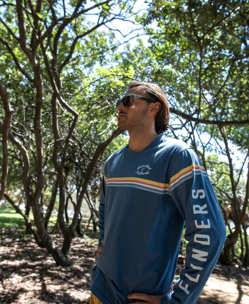 Flinders Cali Long-Sleeve Tee – Denim Blue Hue 1