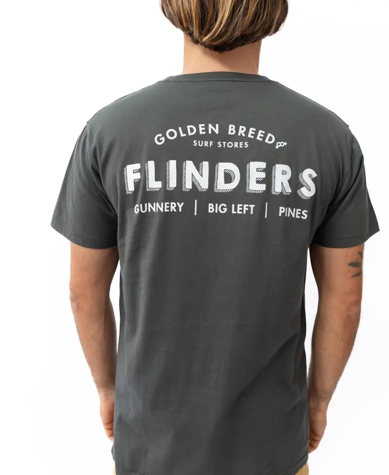 Flinders Old School Washed-Black T-Shirt 1