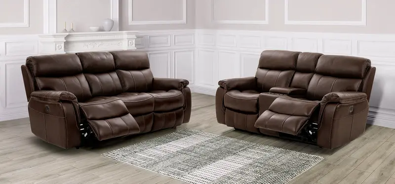 Furniture Of America Antenor 2-Piece Power Reclining Sofa And Loveseat Set 1