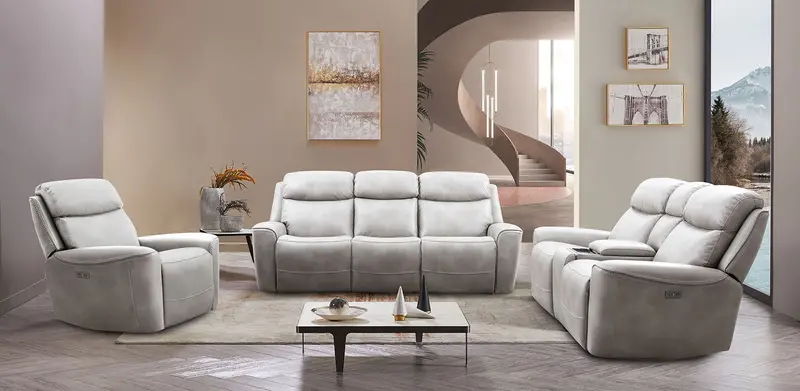 Furniture Of America Artemia 2-Piece Power Reclining Sofa And Loveseat Set 1