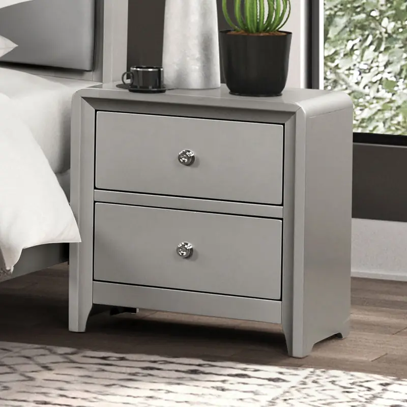Furniture Of America Bryne Nightstand – Compact 2-Drawer Side Table With Usb Port (Fm7170Cpn-N) 1