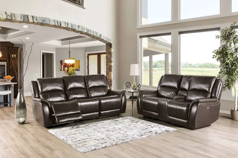 Furniture Of America Gorgius 2-Piece Power Reclining Sofa And Loveseat Set 1