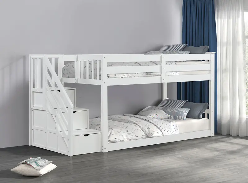 Furniture Of America Jojo Twin Bunk Bed In White (Fm-Bk1100Wh-Bed) 1