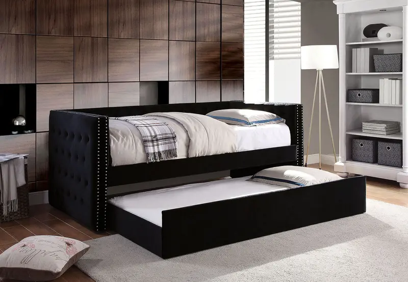 Furniture Of America Susanna Twin Daybed With Built-In Trundle – Black Finish 1