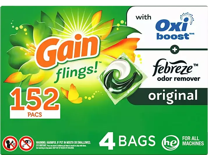 Gain Flings! Original Scent Liquid Laundry Detergent Pacs (152 Count) 1