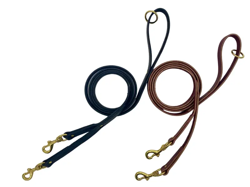 Genuine Leather Safety Dog Leash – Heavy-Duty, Comfort-Grip Walking Lead 1
