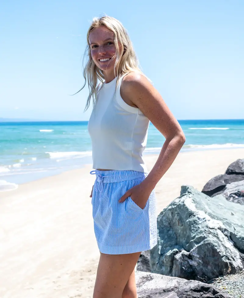 Gigi Linen Striped Mini Skirt 1
