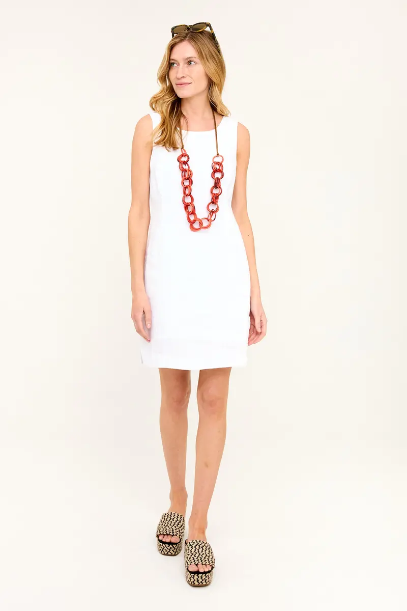 Ginnie Shift Dress – Minimalist White Style 1