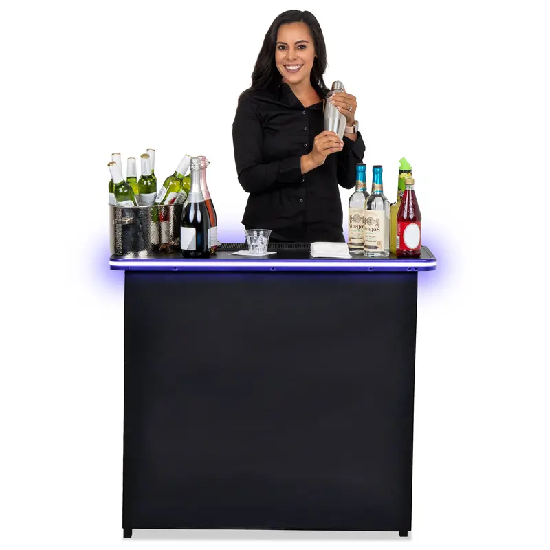 Gobar Single Portable Bar Table – Lightweight Led-Illuminated Event Table 1