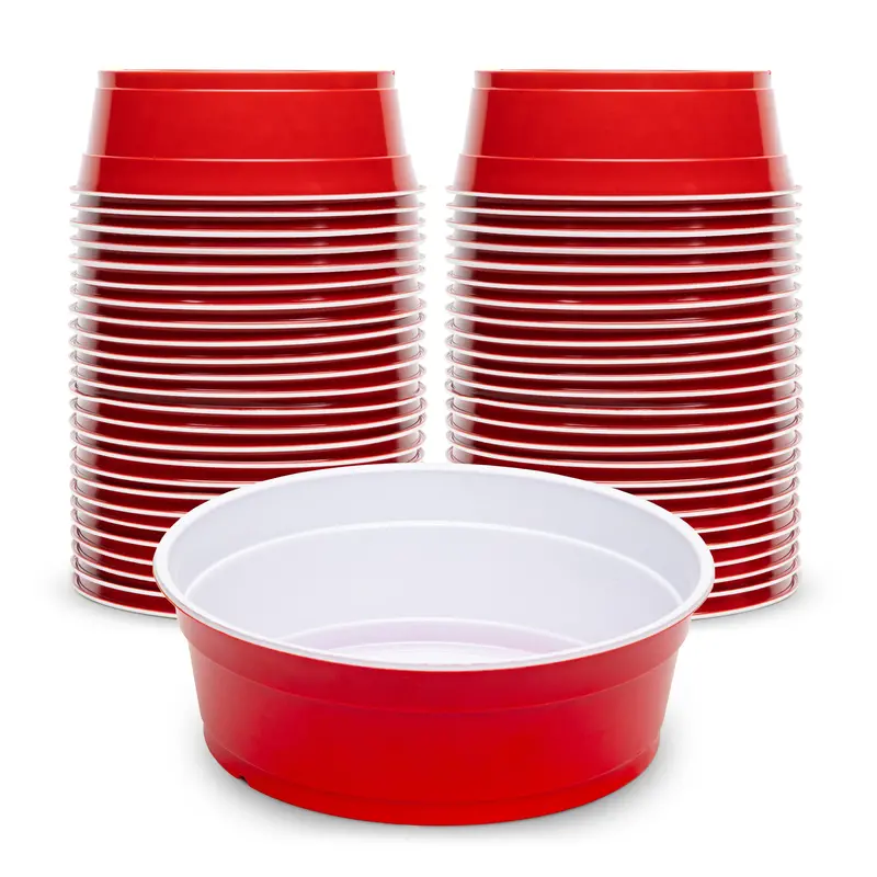 Gobig Red 22 Oz Party Cup Bowls – 50-Count Disposable Serving Set 1