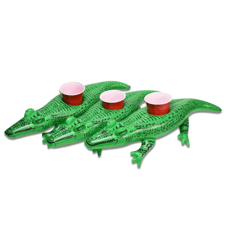 Gofloats Alligator-Inspired Inflatable Drink Holder Set (3-Pack) 1