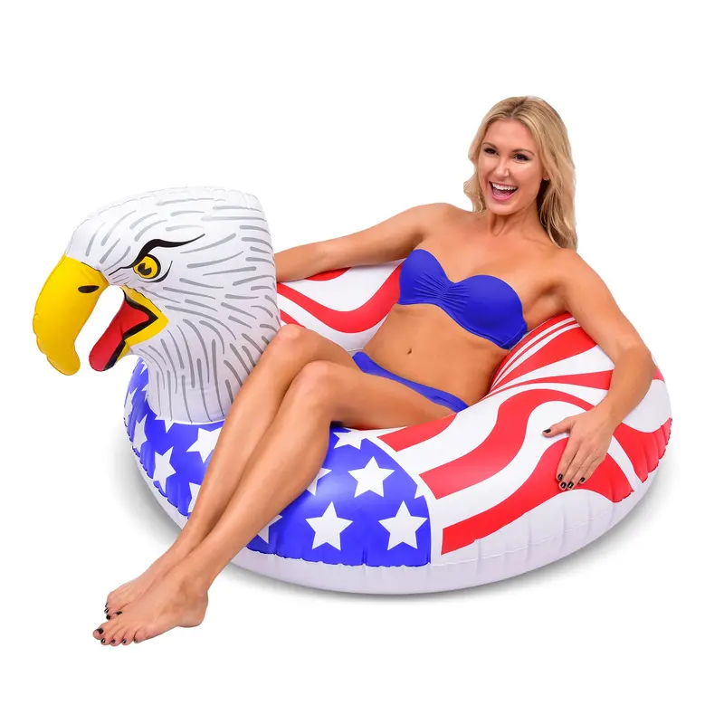 Gofloats American Eagle-Themed Inflatable Party Tube Raft 1