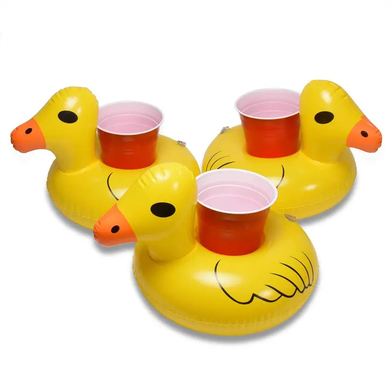 Gofloats Duck-Shaped Inflatable Drink Holders (3-Pack) 1