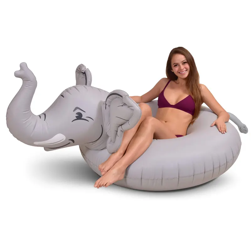 Gofloats Elephant-Themed Inflatable Party Tube Raft 1