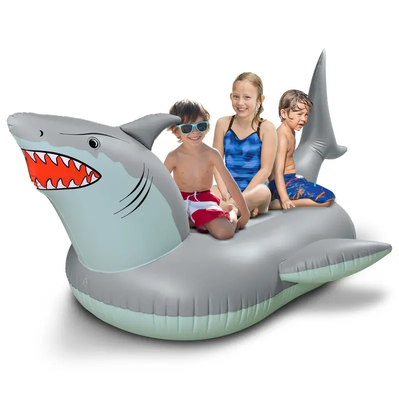 Gofloats Giant Inflatable Shark Pool Float – Fun Raft For Adults & Kids 1