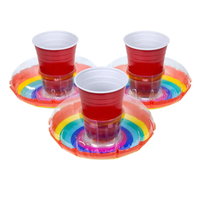 Gofloats Inflatable Drink Floats – 3-Pack Rainbow Edition 1