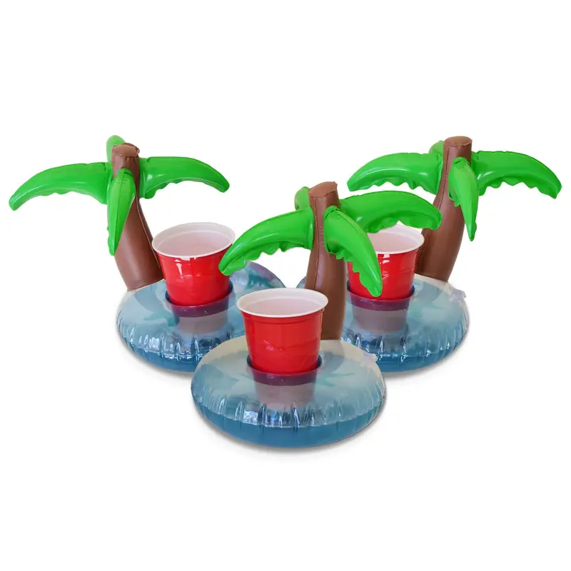 Gofloats Palm Tree Inflatable Drink Holder Bundle (3-Pack) 1