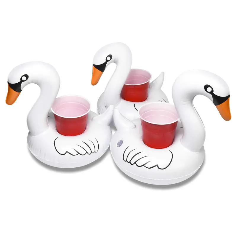 Gofloats Swan-Shaped Inflatable Drink Holders (3-Pack) 1