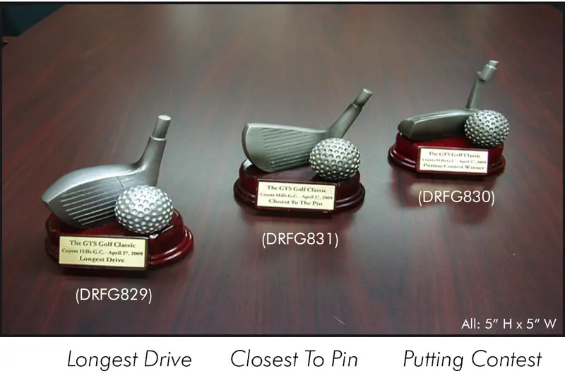 Golf Clubs And Ball Display On Mahogany Base 1
