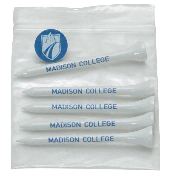 Golf Starter Pack: 5 Tall Tees + 1 Ball Marker 1