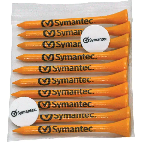 Golf Tee Value Pack: 10 Performance Tees + 2 Resin-Domed Ball Markers 1