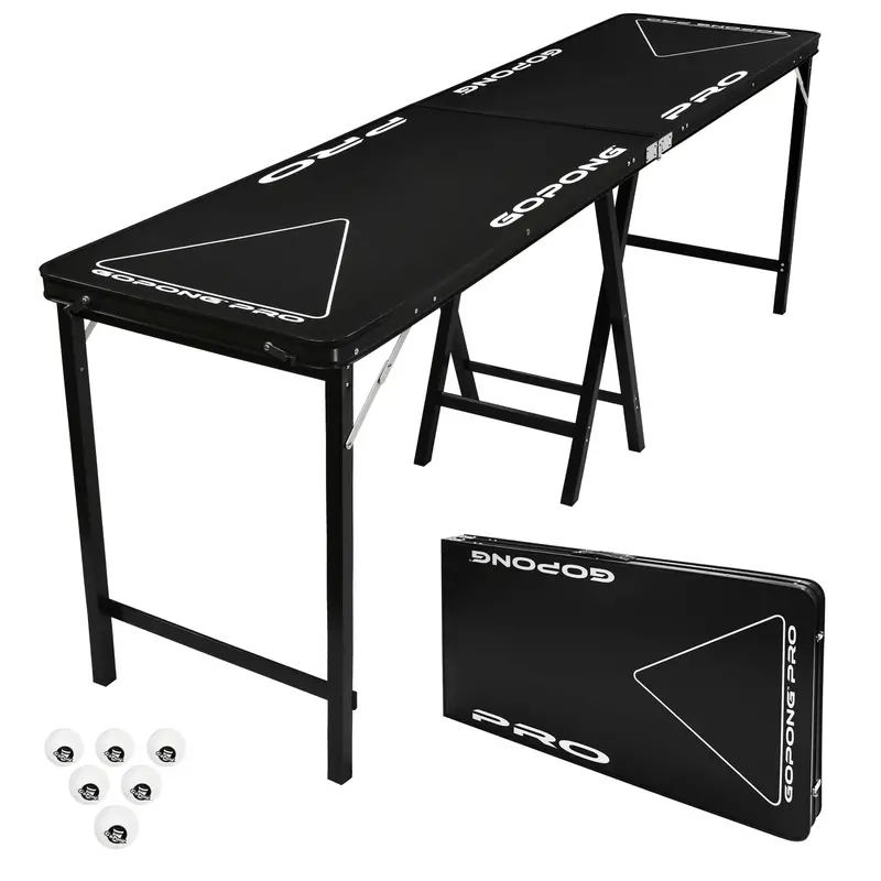 Gopong Pro 8-Foot Premium Beer Pong Table – Matte Black 1