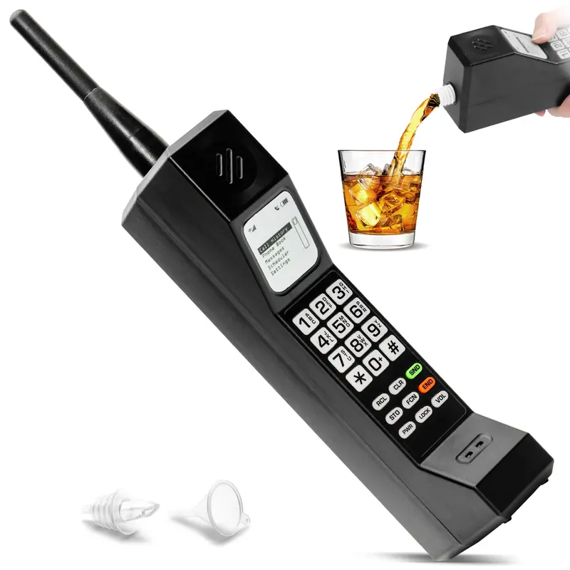 Gopong Retro Prop Phone Flask – 12 Oz Hidden Alcohol Container With 80S/90S Theme 1