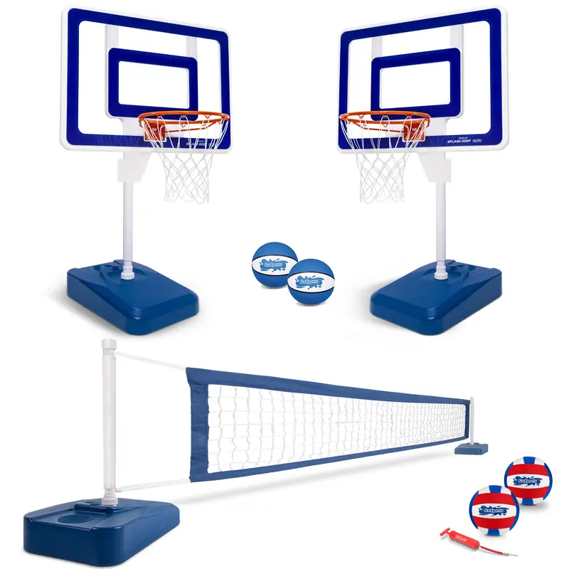 Gosports Splash Hoop Elite 2-In-1 Full-Court Pool Game Set: Basketball & Volleyball 1