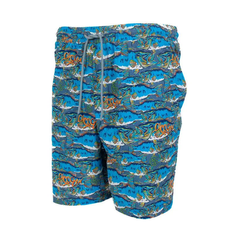 Graffiti Fish Modern Boat Shorts – Stylish & Functional 1
