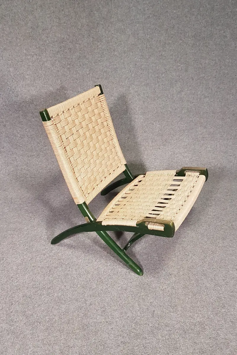 Green Rope-Fold Lounge Chair By Ebert Wels, 1960S Industrial-Age Comfort 1