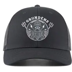 Grundens Sentinel Of The Seas Trucker Hat – Black Mesh Back Cap 1