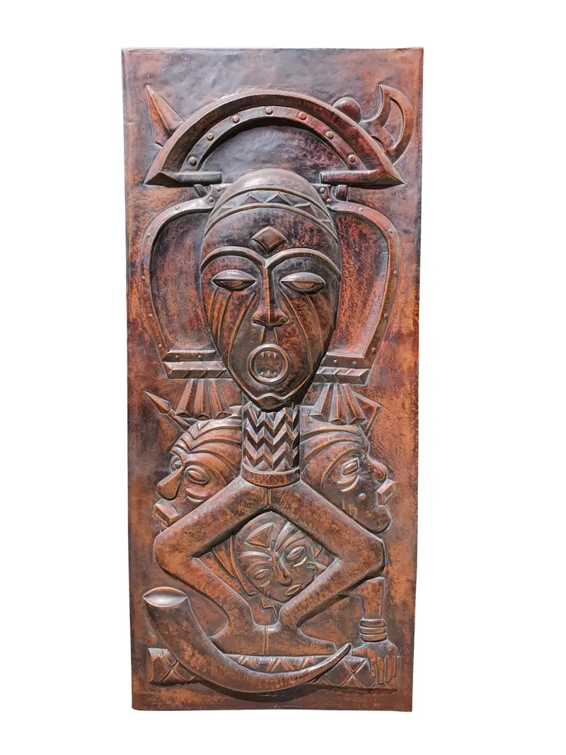 Hand-Hammered Copper Sculpture By Gabriel Kalumba Tshung Manu, Democratic Republic Of Congo, 1970S 1