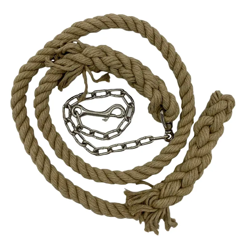 Handcrafted Hemp Horse Lead Rope With Nickel-Plated Chain Tip 2