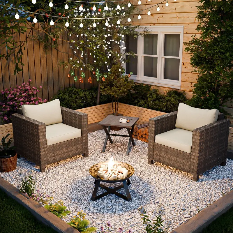 Harbor Haven 3-Piece Wicker Bistro Set – Chairs & Side Table 1
