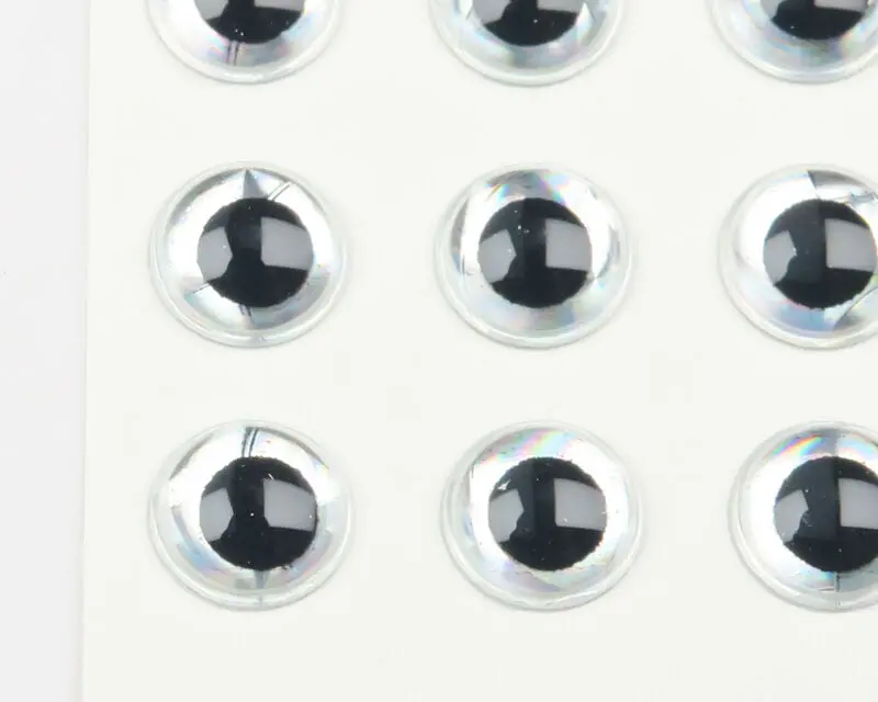 Hareline Dubbin 1/4-Inch 3D Holographic Eyes – Silver, Style #383 1