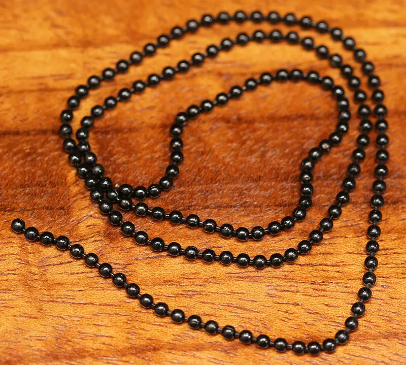 Hareline Dubbin Extra-Small Bead Chain Eyes – Black, Style #344 1