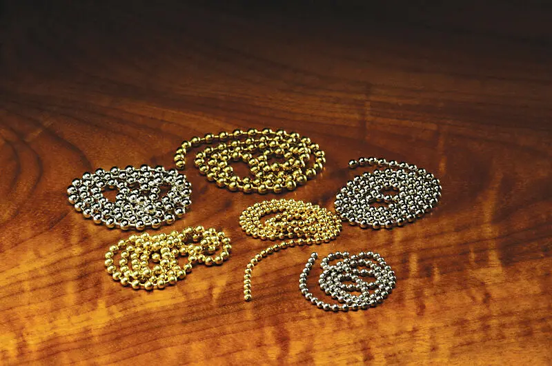 Hareline Dubbin Large Bead Chain Eyes – Gold, Style #153 1