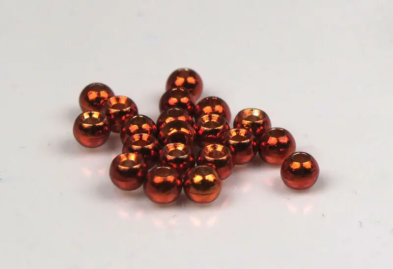 Hareline Dubbin Plummeting Tungsten Beads – 4.6Mm (3/16"), #48 Metallic Burnt Orange 1