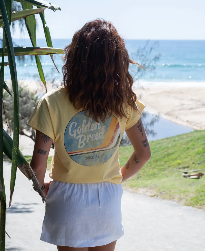 Hattie Soft Cotton Tee In Bright Lemon 1