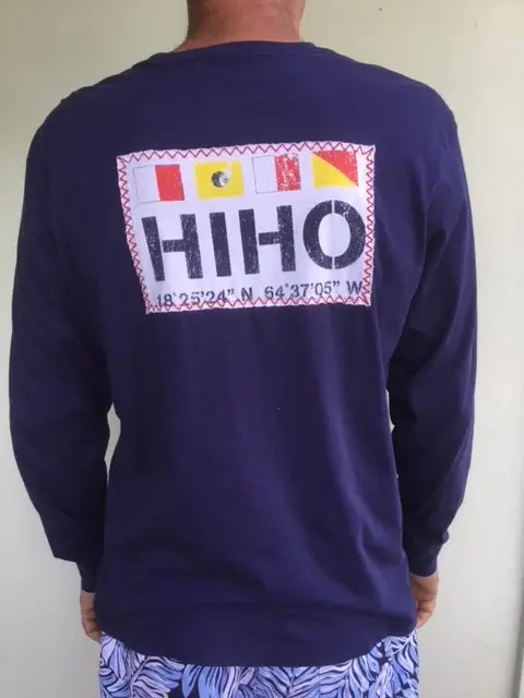 Hiho Flags Patch Long Sleeve Tee – Patriot Blue 1