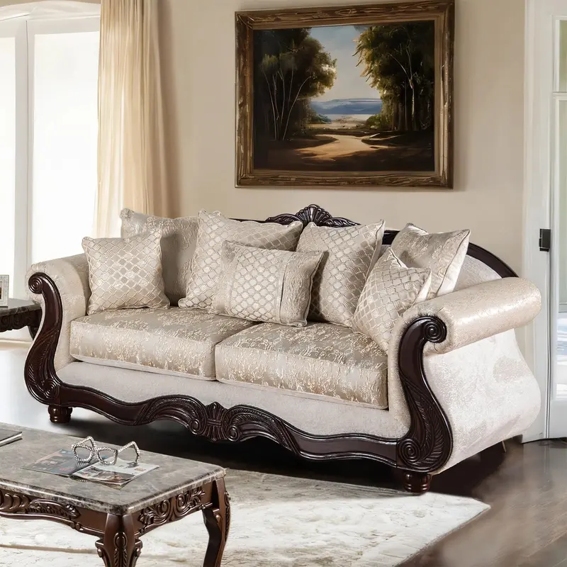 Huelva Neutral-Tone Sofa – Furniture Of America Sm6452-Sf 1