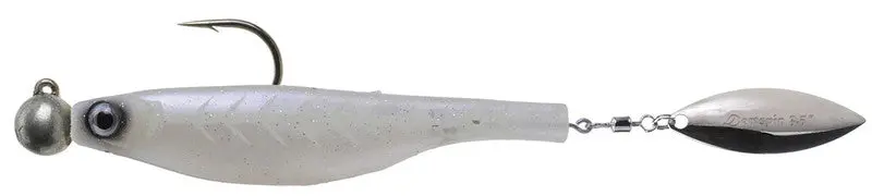 Hyperlastics Dartprop Lure – 5" Dual-Color Combo: White Ghost & Silver (2-Pack) 1