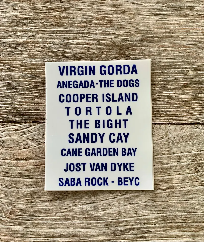 Island Names Vinyl Sticker Set 1