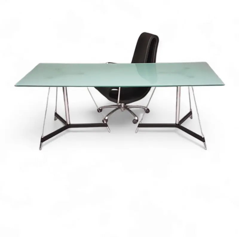 Italian Tripod Base Table With Matte Glass Top By Gabriel Teixidó 1