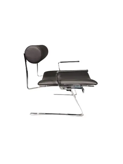 Joe Colombo Cricket Plus Lounge Chair – Leather And Chrome Reissue By Icf 1