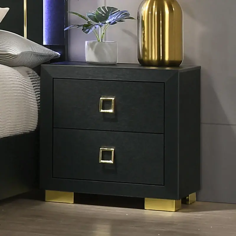 Latimer Black Nightstand By Furniture Of America (Fm7270Bk-N) 1