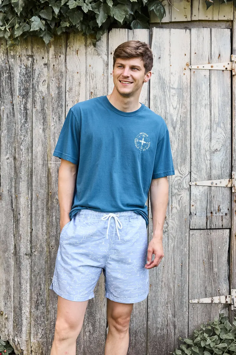 Lavender Vi Map Trunk Shorts – Barbuda Series 1