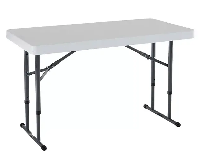 Lifetime 4-Foot Adjustable Light Commercial Folding Table 1